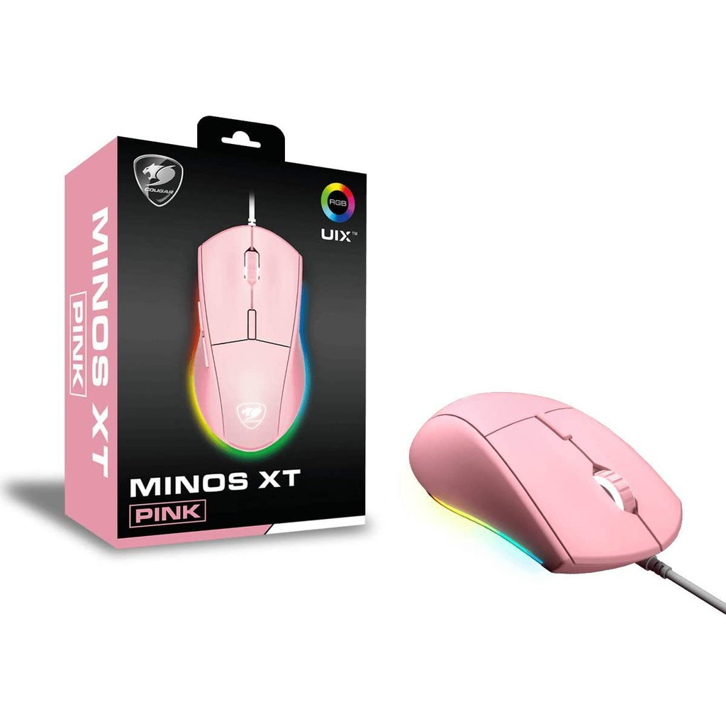 COUGAR Minos XT RGB Gaming Mouse w/ 4000 DPI (Pink) (CGR-Minos XT 2) #เม้าส์เกมมิ่ง