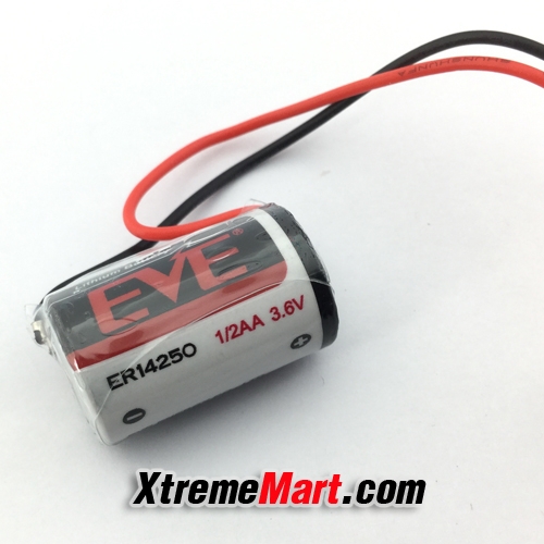 แบตเตอรี่ EVE ER14250 1/2AA 3.6V ขั้วขาว Lithium Battery with White Plug