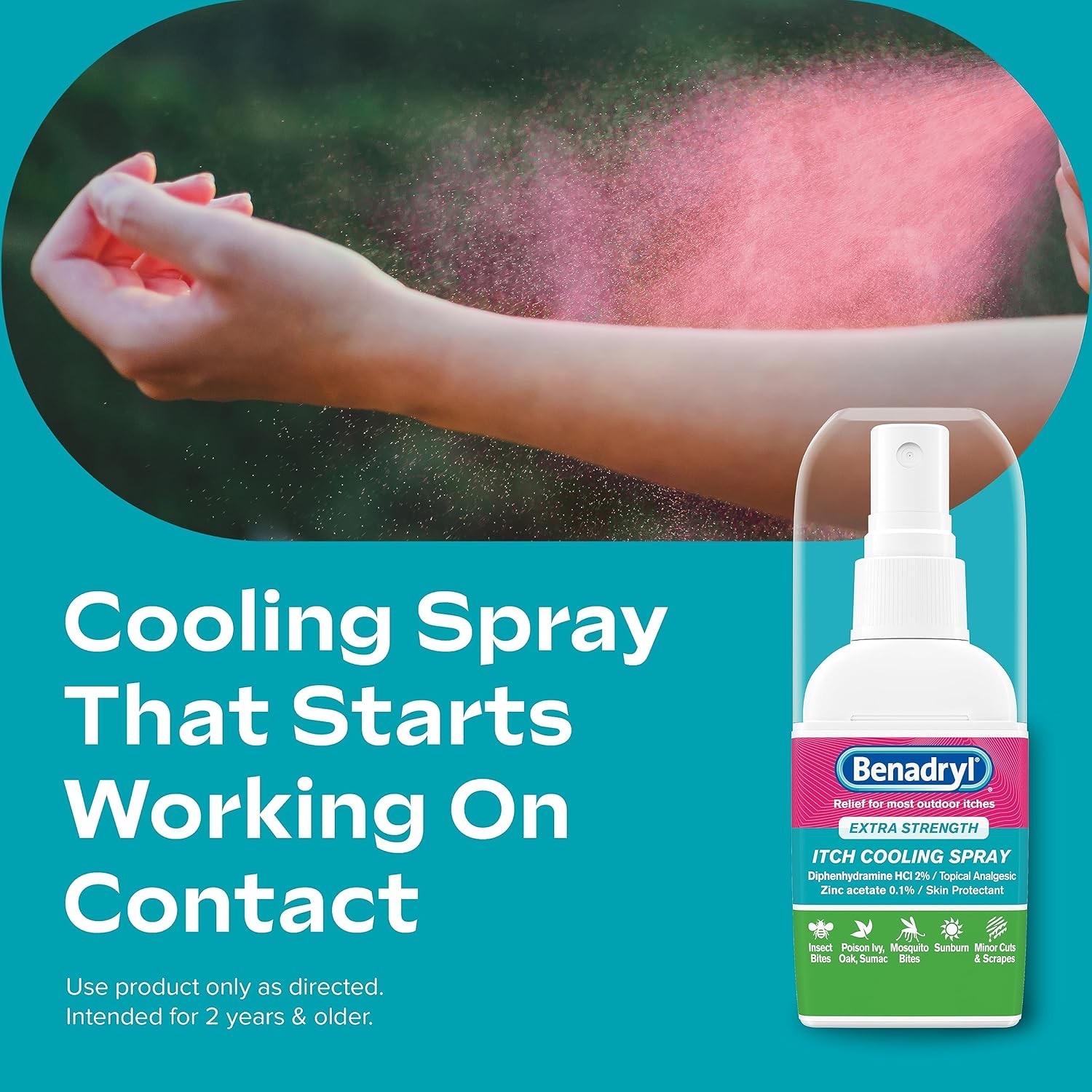 สเปรย์บรรเทาอาการคันสูตรเข้มข้น Benadryl Extra Strength Itch Cooling Spray