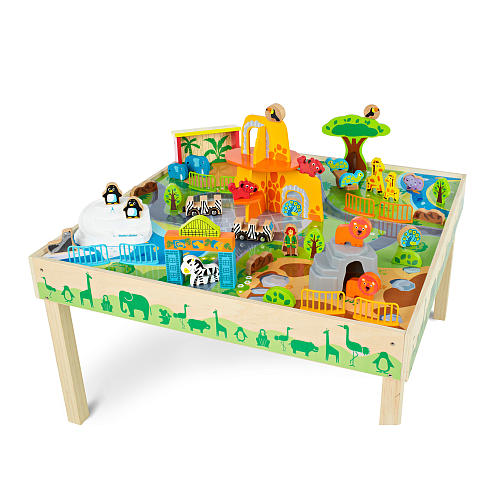 โต๊ะกิจกรรมพร้อมของเล่นไม้สุดคลาสสิค Imaginarium Discovery - Zoo Play Table