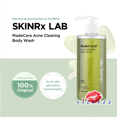 (Exp12/23) Skinrx Lab MadeCera Acne Clearing Body Wash 300g ผลิตภัณฑ์ทำความสะอาดผิวกาย สำหรับผิวเป็นสิวบริเวณหลัง & หน้าอก ที่มีค่าเป็นกรดอ่อนๆ ช่วยปรับสมดุลของผิวที่มีปัญหาสิว มีส่วนผสมจาก Artemisia Princeps Leaf Extract 7,000ppm และ Salicylic Acid หรือ