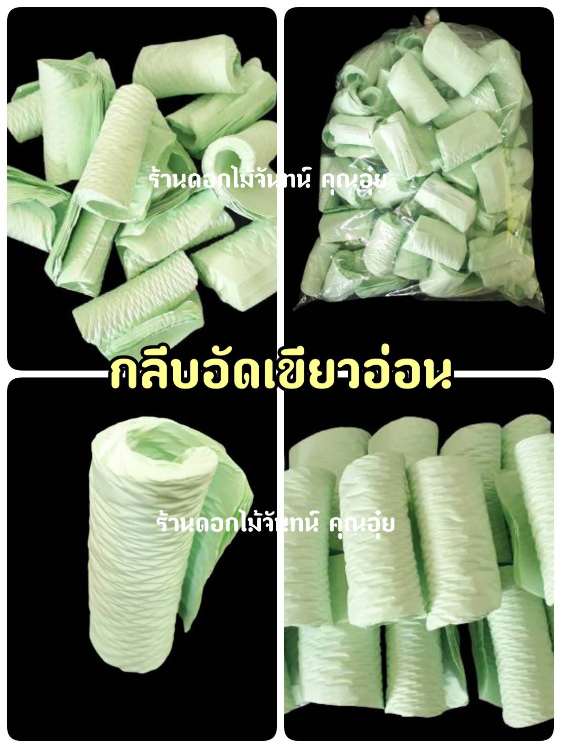 กลีบอัด สีเขียวอ่อน กลีบอัดดอกไม้จันทน์ กลีบอัดย่น กระดาษหนา 55 แกรม
