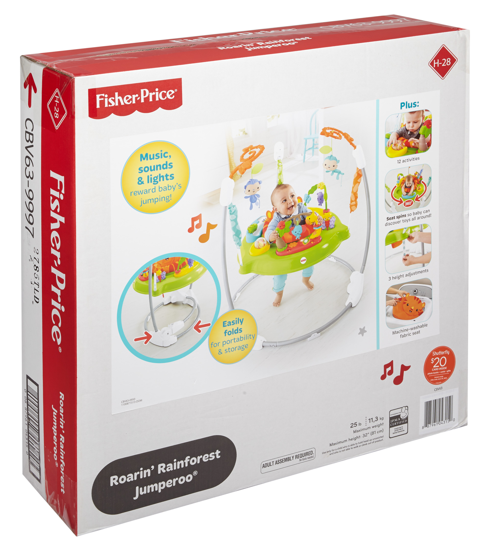 เก้าอี้กิจกรรมกระโดดดึ๋ง 360 องศา Fisher-Price Roarin' Rainforest Jumperoo