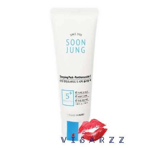 Etude Soon Jung Sleeping Pack - Panthensoside 5 50mL มาส์กข้ามคืนสำหรับดูแลผิวและปลอบประโลมผิวที่ประกอบด้วย Panthenoside TM + 5% เพื่อเสริมสร้างความแข็งแรงให้ผิวที่บอบบางและกระชับรูขุมขนในเวลากลางคืน