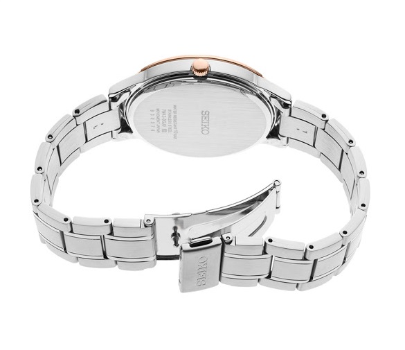 Karnvera Shop นาฬิกาข้อมือผู้ชาย Seiko Essentials Quartz Brown Dial Stainless Steel Men's Watch SGEH90P1