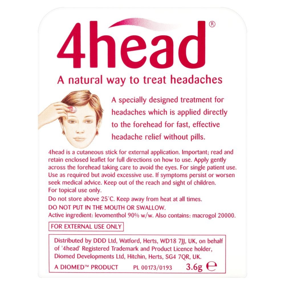 บาล์มบรรเทาอาการปวดศีรษะ 4head Headache & Migrain Relief Stick