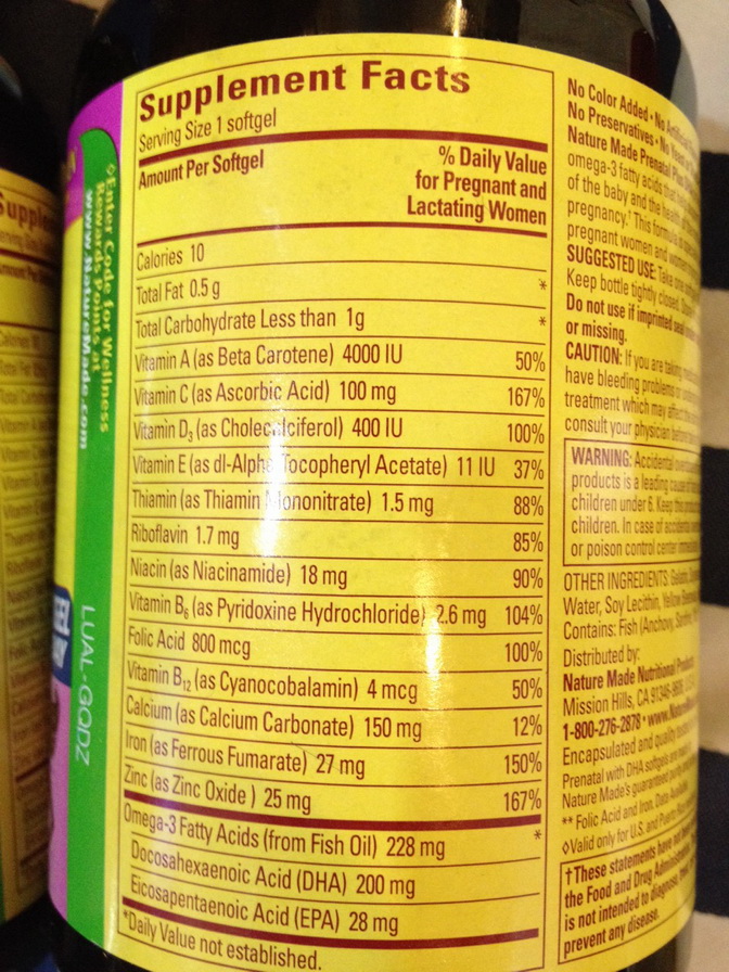 สุดยอดวิตามินเตรียมตั้งครรภ์หรือกำลังตั้งครรภ์Nature Made Prenatal Multi+DHA200mg DHA 150 Softgels