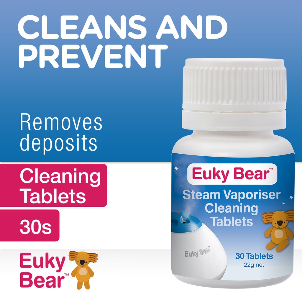 เม็ดทำความสะอาดเครื่องสร้างความชื้นและพ่นไอระเหย Euky Bear Steam Vaporiser Cleaning Tablets