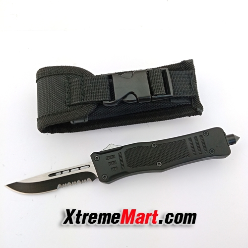 มีดสปริงตรงขนาดเล็ก คมเดียว-กึ่งหยัก Microtech Combat Troodon 556 S/E Automatic OTF D/A Camping Knife