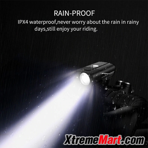 ไฟหน้าจักรยาน รุ่น HYD-018 with Warning LED Side Light and USB rechargeable Bicycle Light (Black)