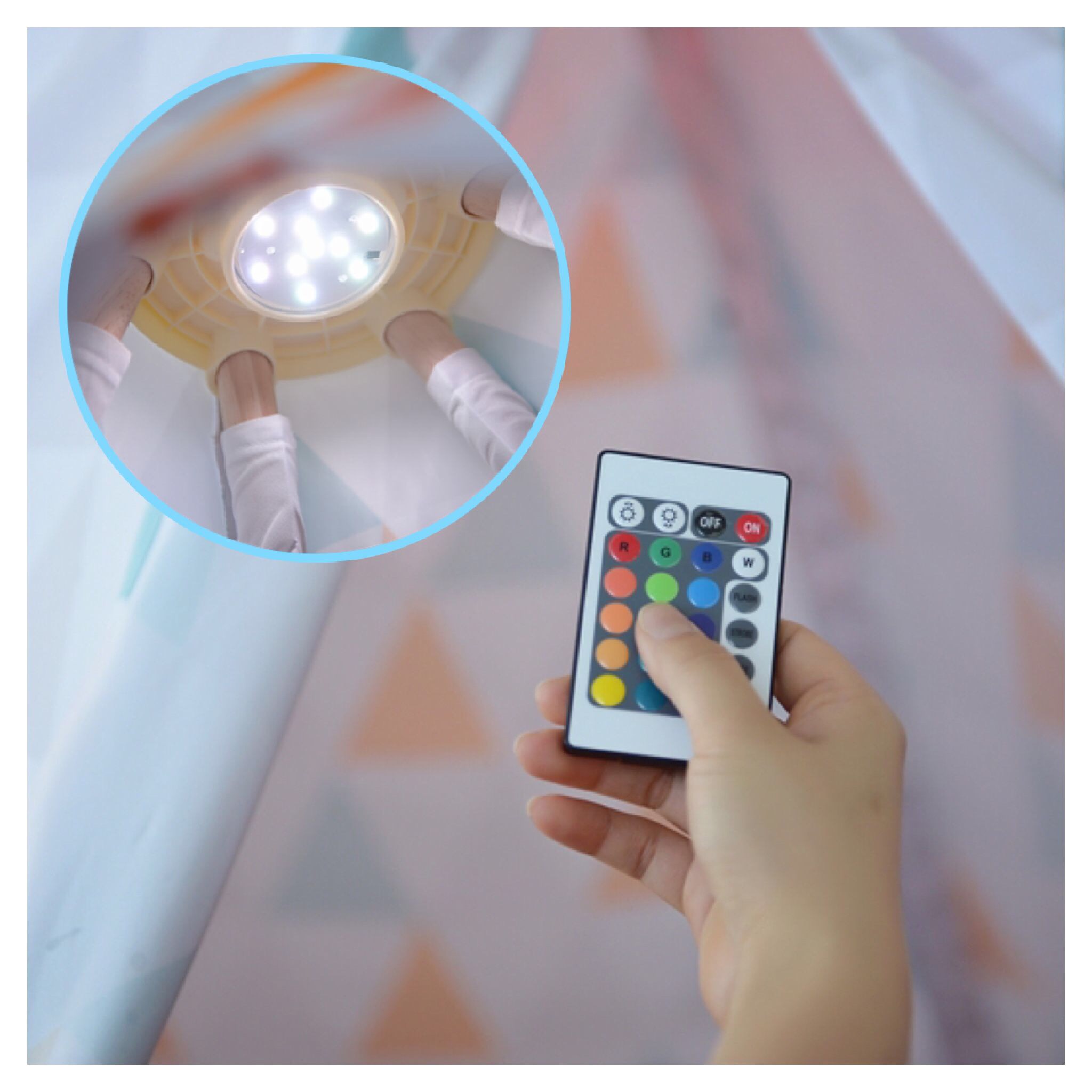 ไฟส่องสว่างพร้อมรีโมทคอนโทรล LOOKA Tent RGB LED-Light