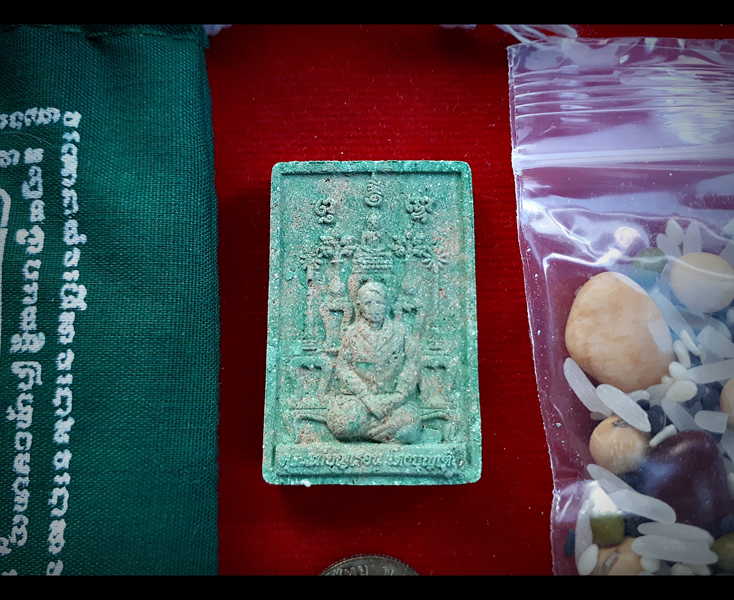 ถุงเขียวเหนียวทรัพย์ แม่ชีบุญเรือน ปี2561 (หลวงพ่อเล็ก วัดท่าขนุน ปลุกเสก)