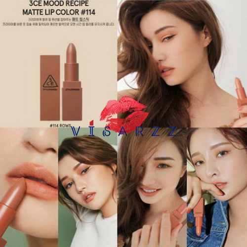 ราคาพิเศษ 3CE Mood Recipe Matte Lip Color 3.5g # 114 Rows ลิปเนื้อแมท เม็ดสีแน่น ทาได้สวยทุกสีผิว กลบสีปากเดิมมิด
