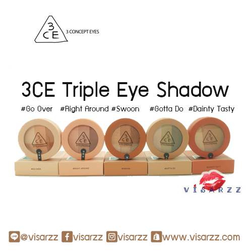 (เลือกสีด้านในค่ะ) 3CE Triple Shadow ทริปเปิ้ลชาโดว์ 3 สีสวย ที่แบรนด์เลือกมาแล้วว่าเป็นคู่สีที่ลงตัว เพิ่มเสน่ห์ให้ดวงตาคุณอย่างมหัศจรรย์