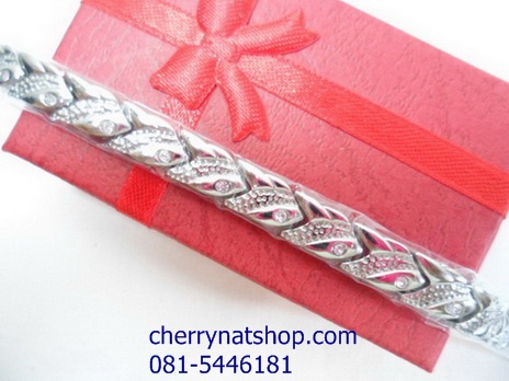 พร้อมส่งสร้อยข้อมือแม่เหล็กไทเทเนียม เจอร์เมเนียมเพื่อสุขภาพgermanium titanium รุ่นH