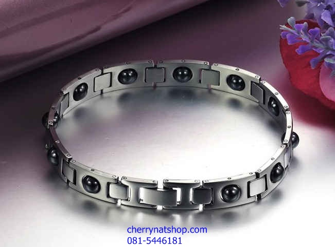 พร้อมส่งสร้อยข้อมือแม่เหล็กเพื่อสุขภาพ สร้อยข้อมือไทเทเนียมเจอรเมเนียม รุ่นCA