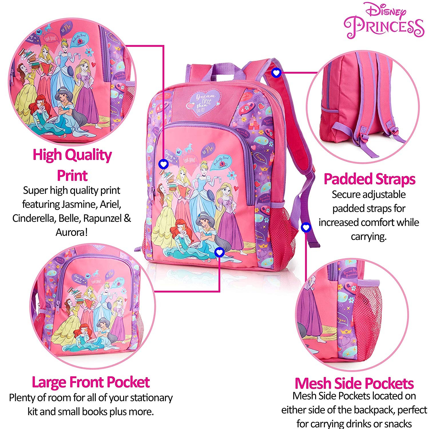 กระเป๋าเป้สะพายหลังสำหรับเด็ก SAMBRO Disney Princess Backpack for Kids