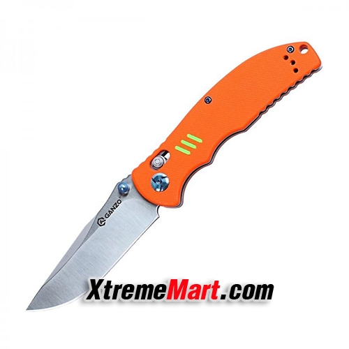 มีดพับ GANZO-G7501-OR Satin 440C G10 Handle Scales Folding Knife