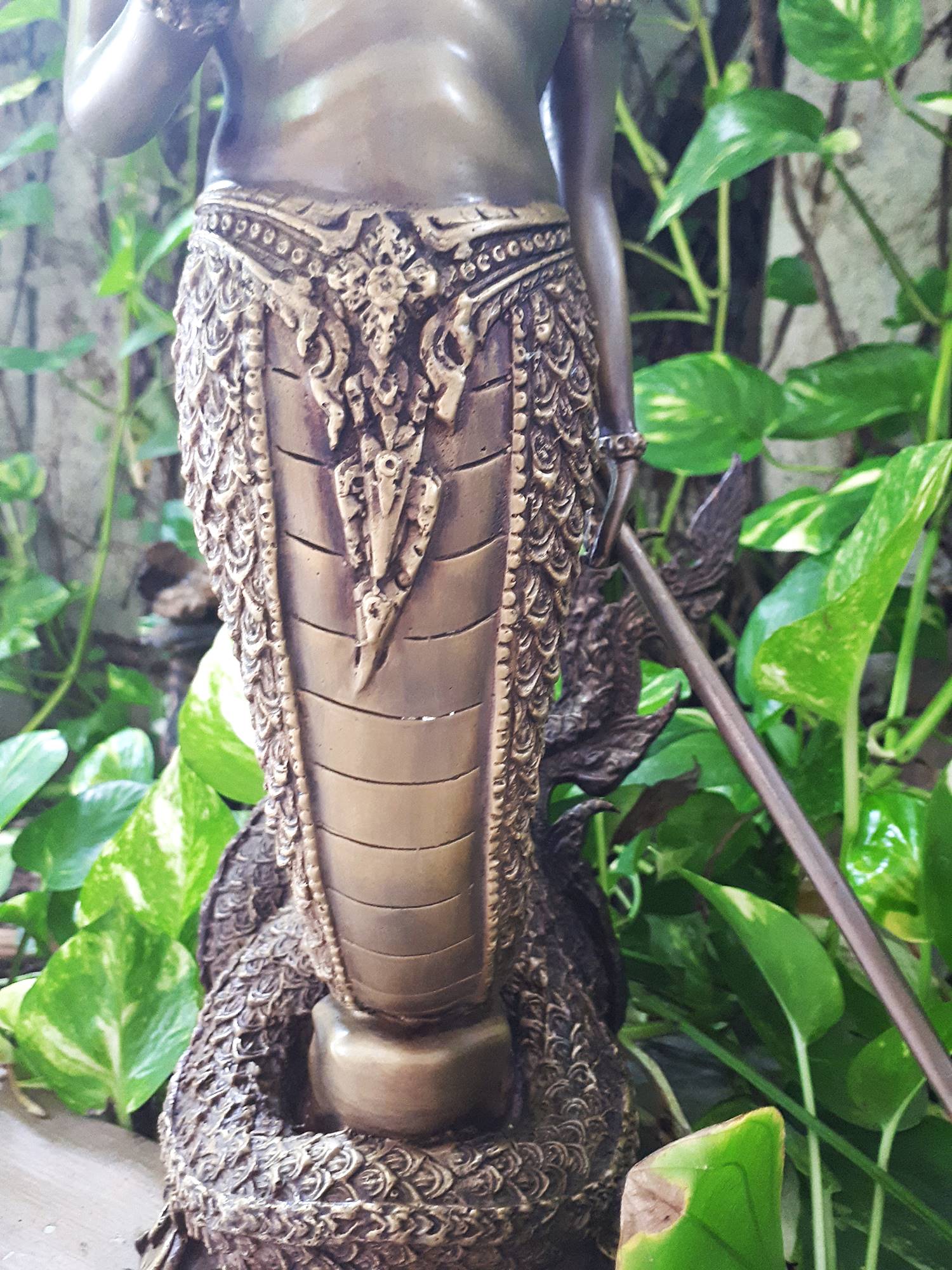 รูปหล่อ พญานาคราช ท่านปู่นาคา-ศรีสุทโธ ปางประทานพรกายมนุษย์ครึ่งนาค นาคปรก 7หัว เศียร เนื้อโลหะทองเหลืองสัมฤทธิ์ (สูง22นิ้ว) (ขายปลีก ขายส่ง)