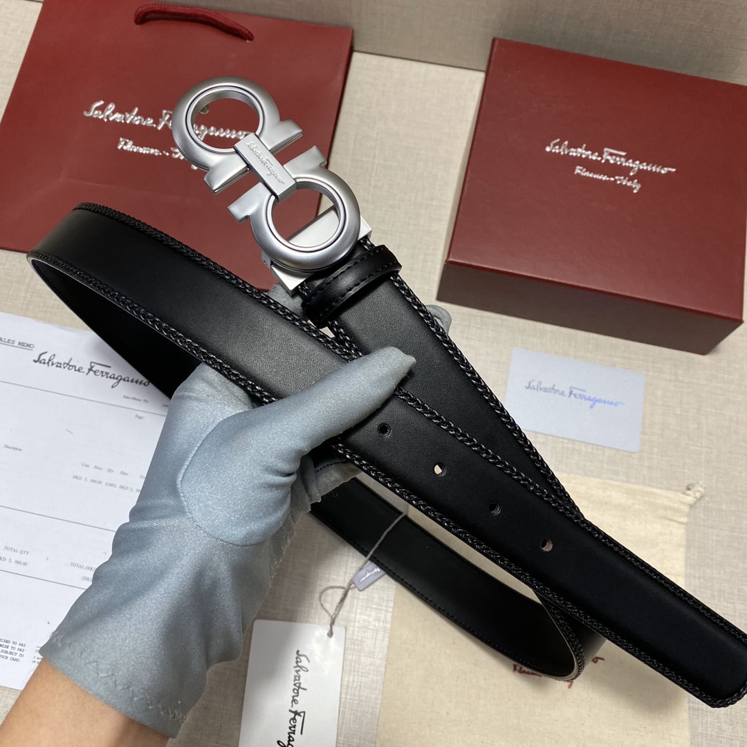 เข็มขัด ferra หัวสีเงิน ทอง ดำ