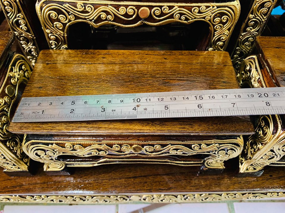 โต๊ะหมู่บูชา (หมู่9หน้า4) - (ไม้สัก แต่งลงลายดิ้นทอง)