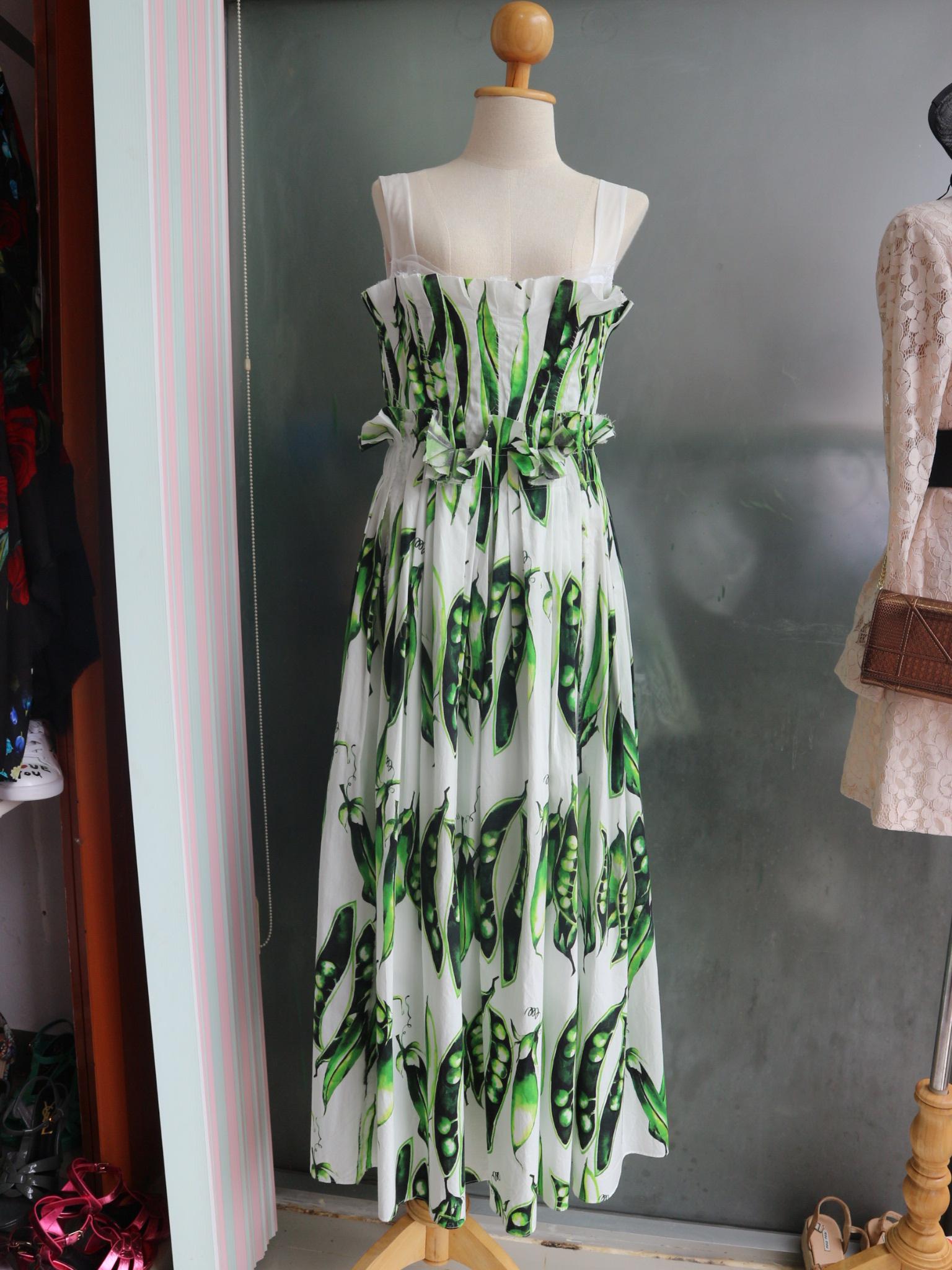 DOLCE & GABBANA pea printed dress 2018