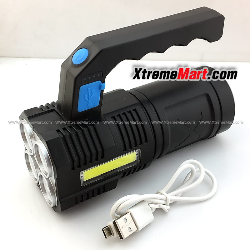 ไฟฉายหูหิ้ว LED * 4 หลอด Handheld Lantern LED Camping Portable Lamp USB Rechargeable Built-in Battery Outdoor Lighting Flashlights