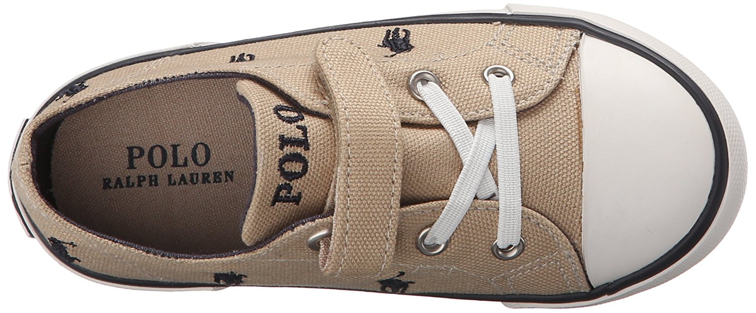 รองเท้าผ้าใบสำหรับเด็ก Polo Ralph Lauren Kids Kody Khaki / Navy Canvas Sneaker for Toddler (17CM)