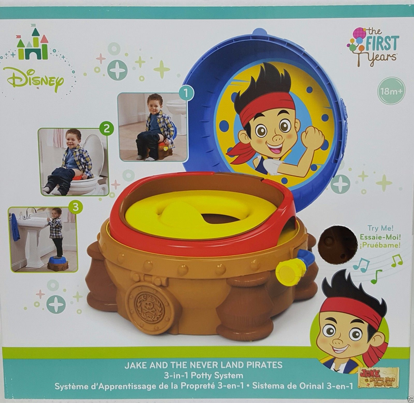 กระโถนฝึกขับถ่ายสำหรับเด็ก The First Years Disney Baby รุ่น 3-in-1 Celebration Potty System (Jake and the Never Land Pirates)