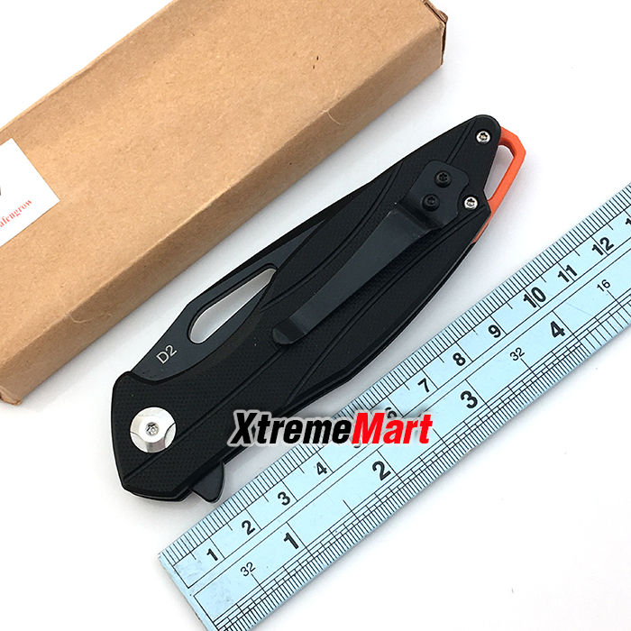 มีดพับ Eafengrow 001B ใบดำ ด้ามดำ D2 Blade Pocket Knives G10 Handle (ด้ามดำ)