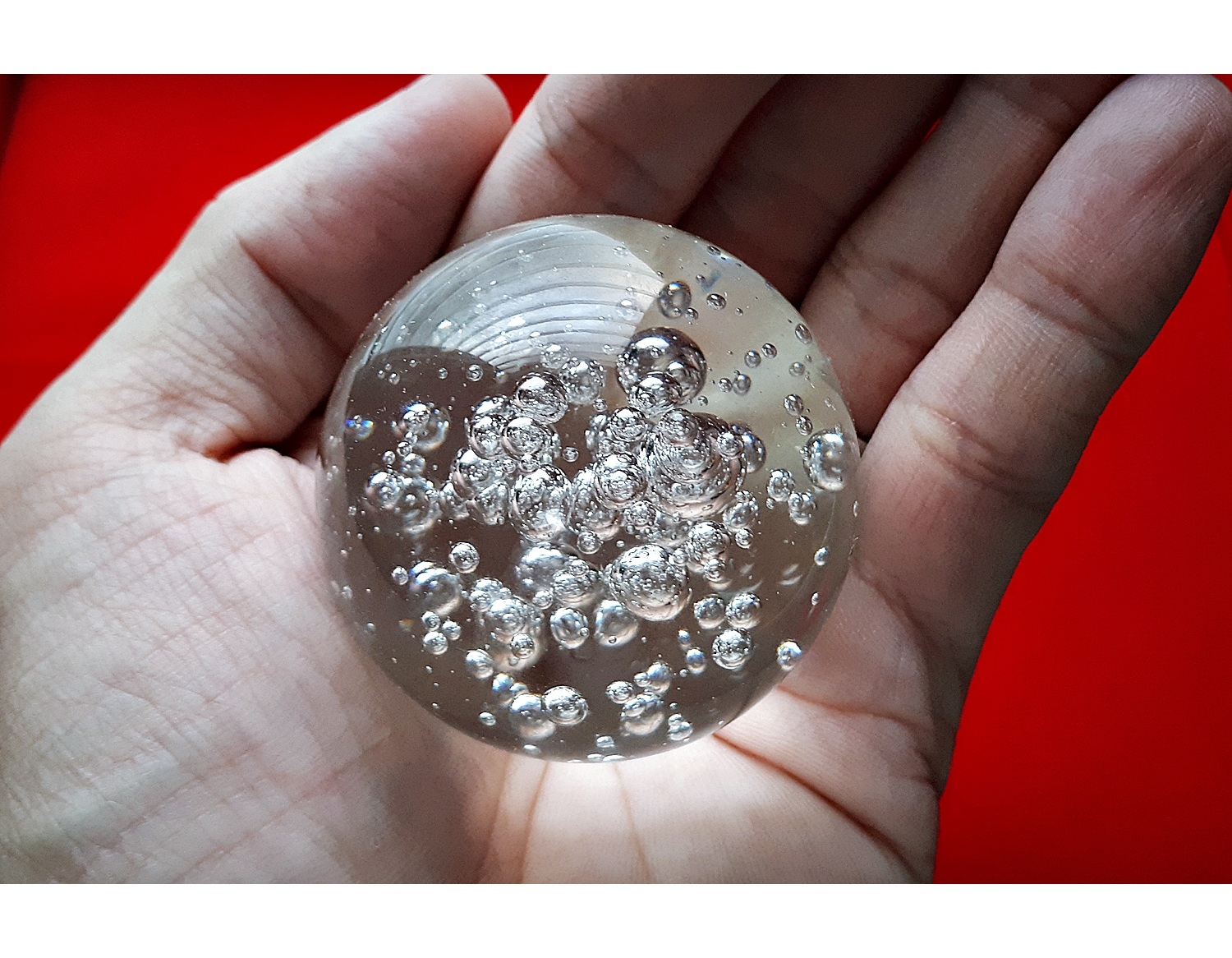 ลูกแก้ว แฟนตาซี ฟองอากาศ สีใส หลายขนาด เล็ก ใหญ่ ขนาด 5ซม 6ซม 8ซม 15ซม 20ซม พร้อมฐาน (ขายปลีก ขายส่ง)