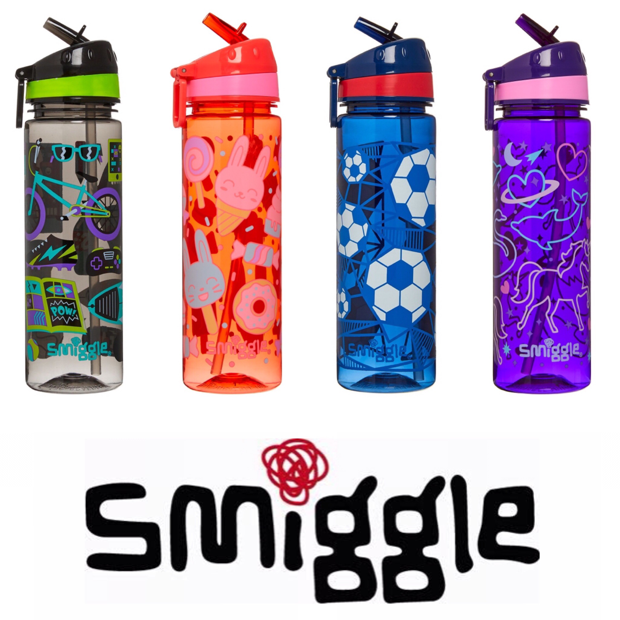 กระติกน้ำชนิดหลอดดื่มสำหรับเด็ก Smiggle Pop Drink Bottle (Navy)