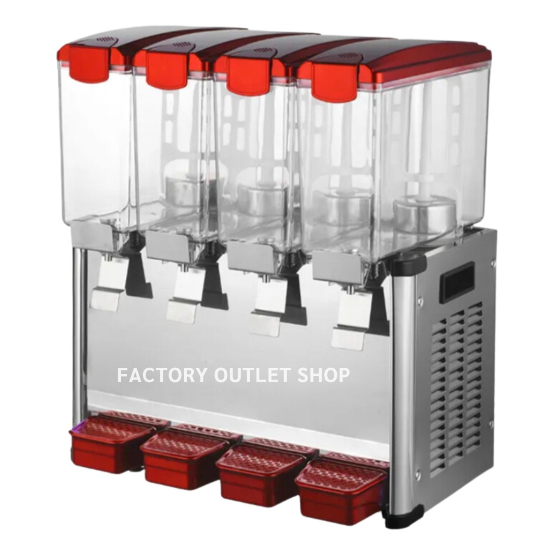 เครื่องจ่ายน้ำหวาน 4โถ (โถละ9ลิตร) เครื่องกดน้ำหวาน มีความเย็น Juice Dispenser