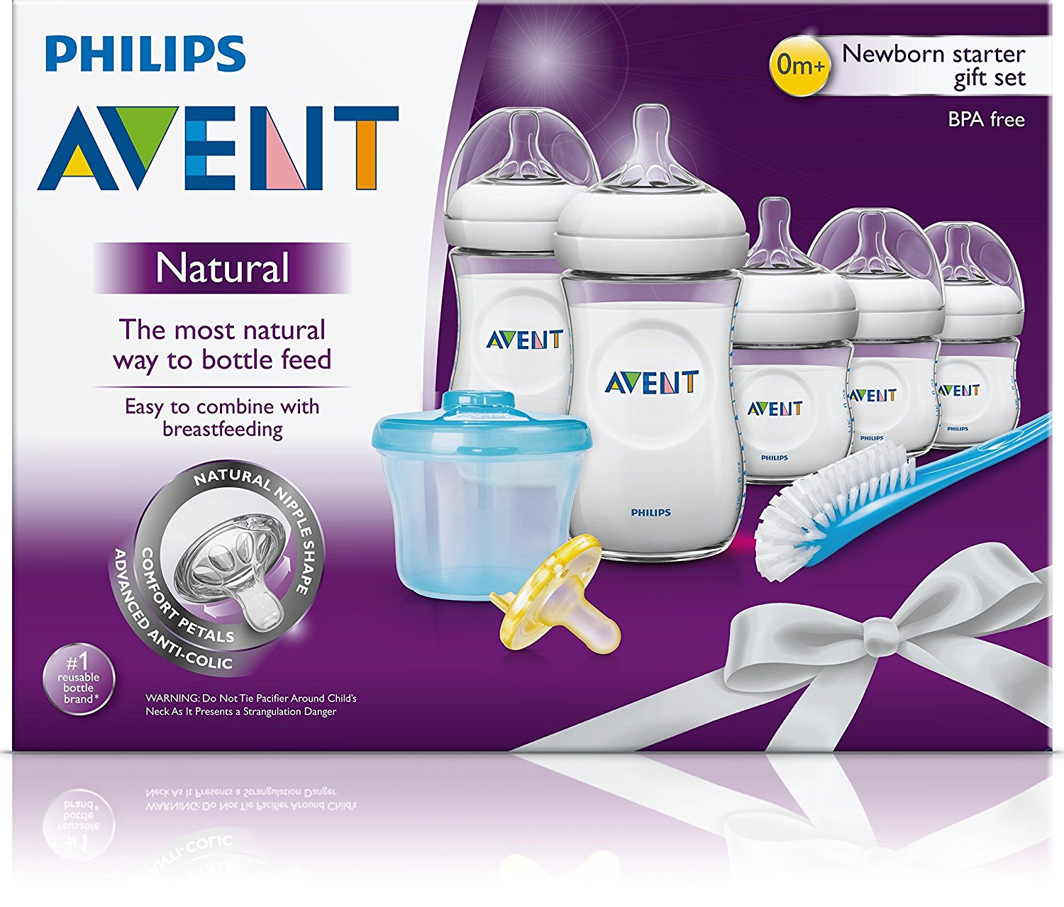 ชุดขวดนมพร้อมถ้วยตวงนมและอุปกรณ์ทำความสะอาด Philips AVENT Newborn Starter Gift Set - Natural