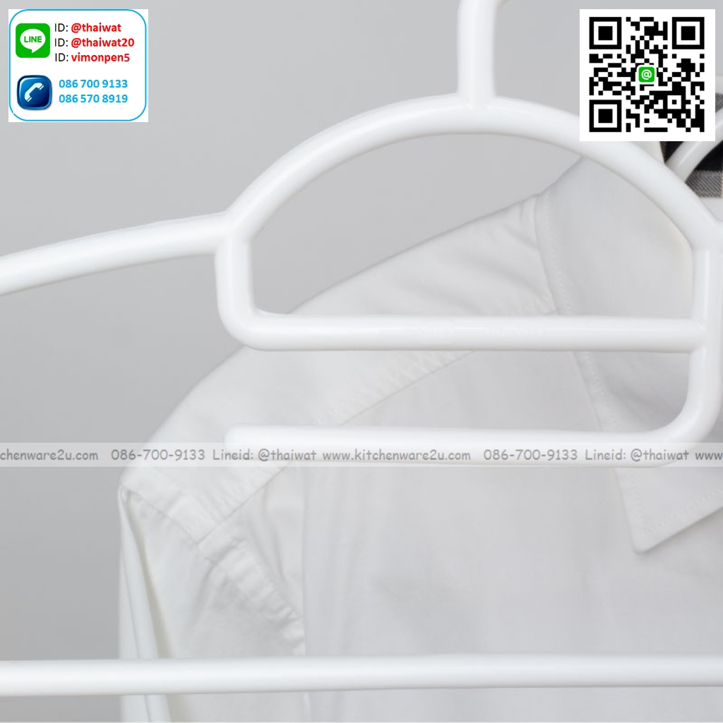 P04515 ไม้แขวนเสื้อแพค 6 อัน (กว้าง 20.1* ยาว 40.7* สูง 4 cm) เกรดเอ หนา สีสวย No.1171 ราคาขายส่งต่อ 24 แพค: 144 อัน :เฉลี่ย 55 บต่อแพค ขายส่งพลาสติกเกรดเอ