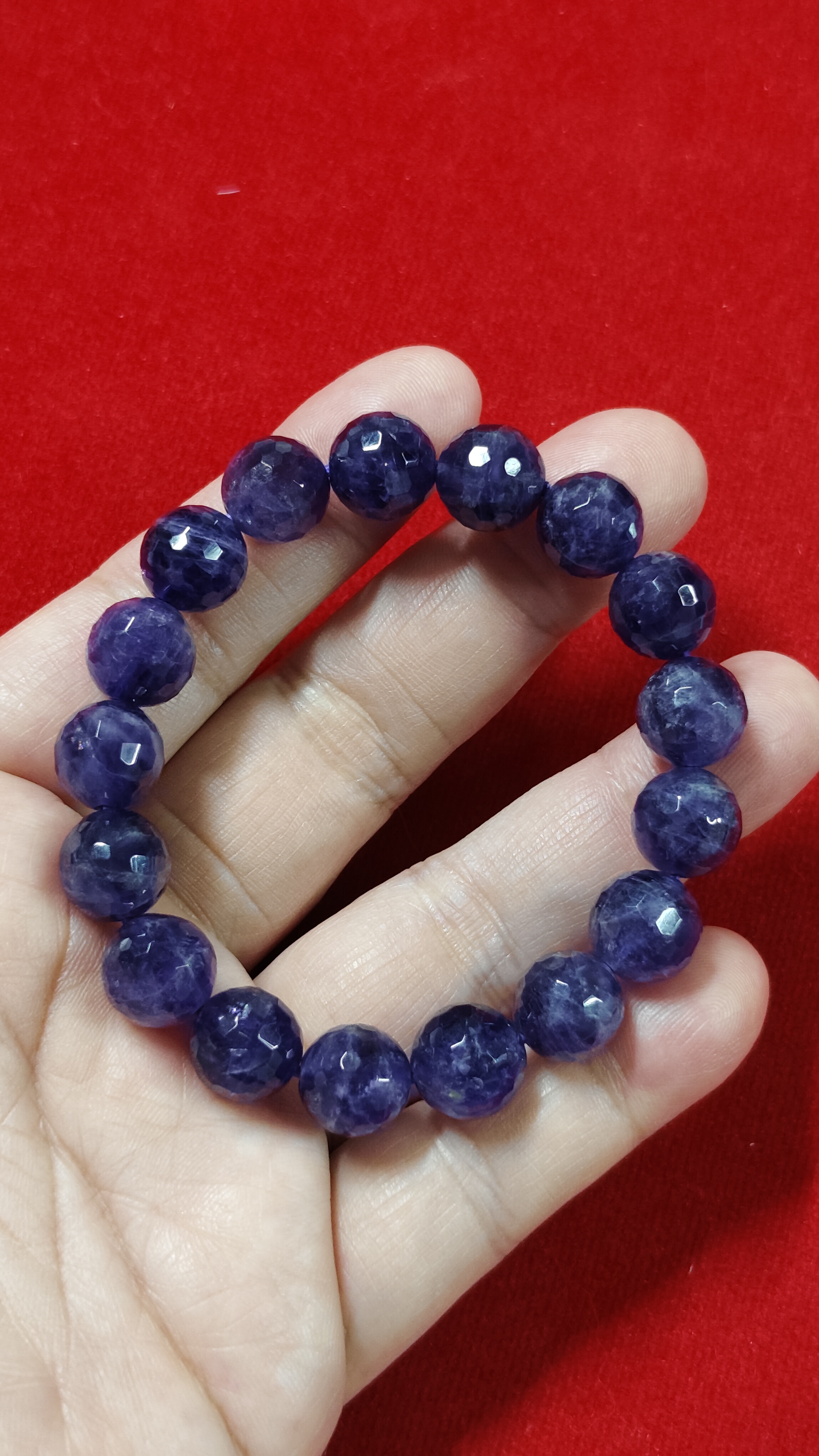 #ข้อมือหินอเมทิสต์เจียเหลี่ยรหัสbh-0041