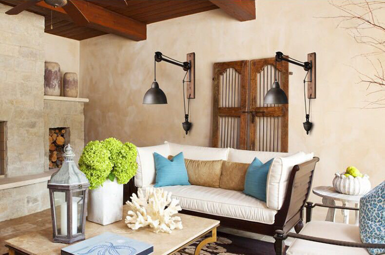 โคมไฟติดผนังสไตล์ Industrial ฐานไม้ รุ่น [17080]