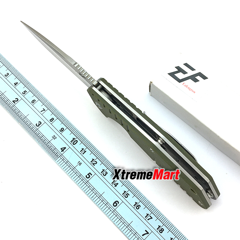 มีดพับ Eafengrow 02BS ใบเงิน stonewash D2 Blade Pocket Knives G10 Handle ด้ามสีเขียว (เล่มละ)