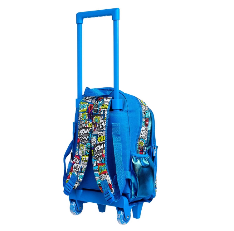 กระเป๋าเป้สะพายหลังพร้อมล้อลากสำหรับเด็ก Smiggle Wonder Junior Backpack Trolley with Light Up Wheels (Mid Blue)