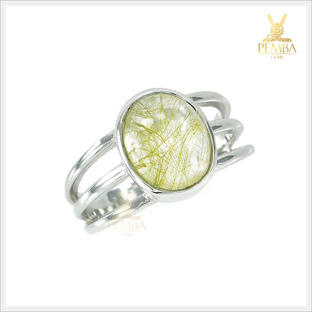 แหวนไหมทองแท้ สวยใสคัดพิเศษ เงินแท้925 ชุบทองคำขาว ดีไซน์เก๋ๆ มีเสน่ห์