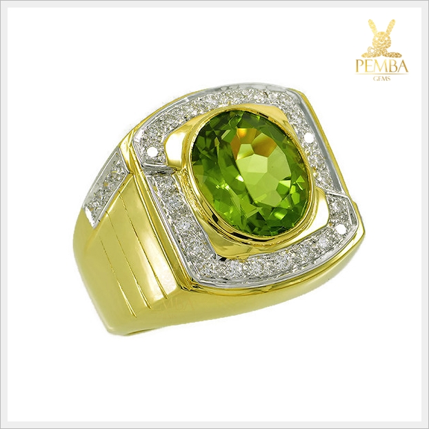 แหวนเพริดอต ทองแท้ เพชรแท้ เสริมอำนาจบารมี(สอบถามราคาได้ค่ะ)