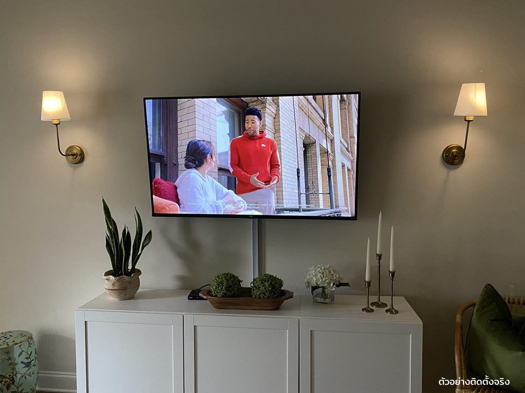 โคมไฟติดผนังภายในสไตล์อเมริกันคลาสสิคก้านทรงตัว L โป๊ะผ้าสีขาว [FB-0228]