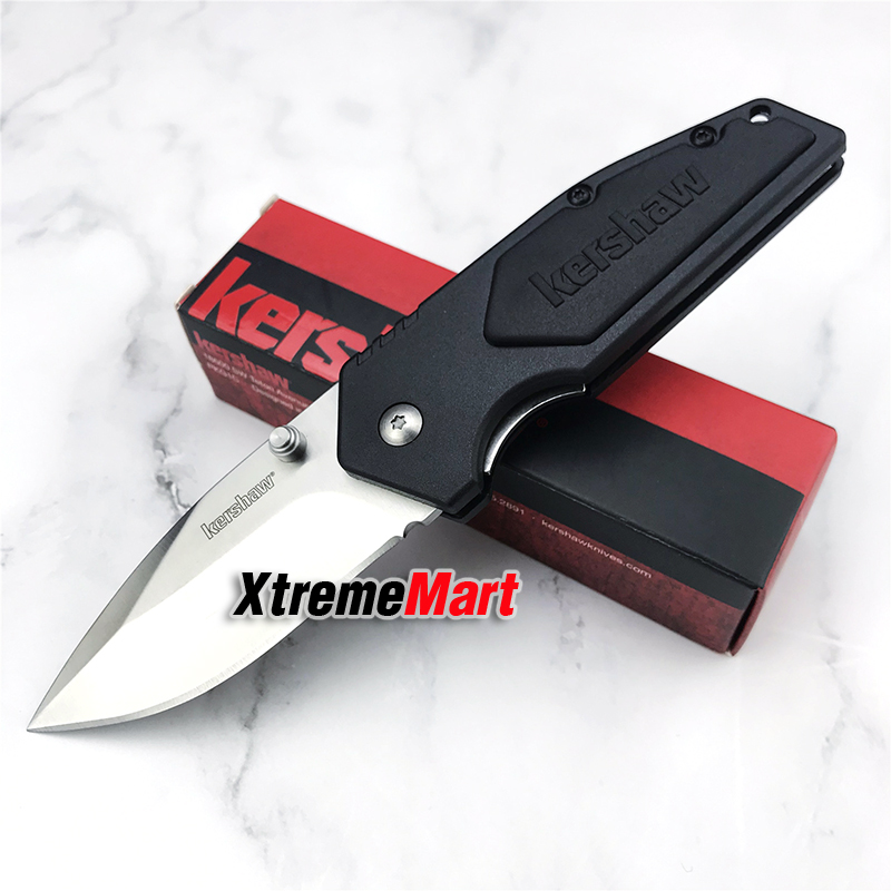 มีดพับ Kershaw 1446 Stainless Steel Survival Folding Knife (ใบเงิน ด้ามดำ)