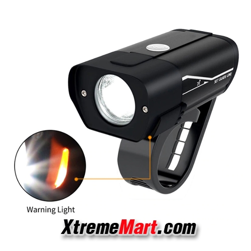 ไฟหน้าจักรยาน รุ่น HYD-018 with Warning LED Side Light and USB rechargeable Bicycle Light (Black)