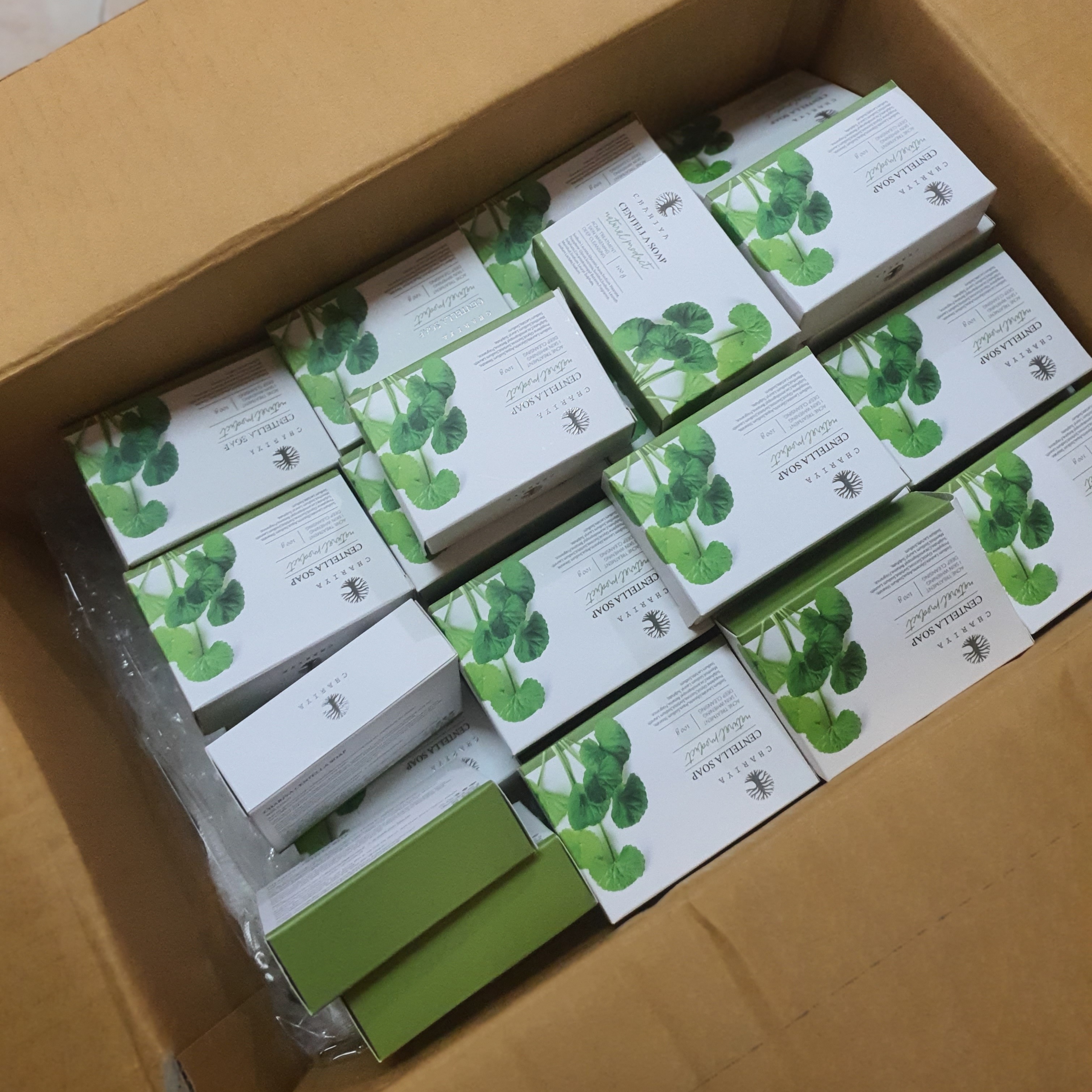 สบู่ใบบัวบก ชาริยา ของแท้ 100% แถม!! ต่าข่ายตีฟอง ฟรีเก็บเงินปลายทาง