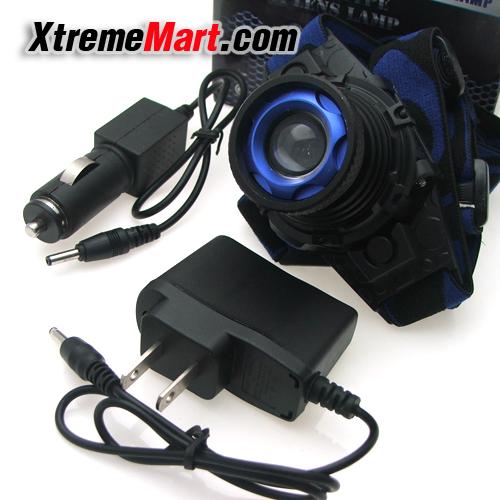 ชุดเซตไฟฉายคาดหัวซูม Ultrafire SL-K16 18000W Blue Focus แสงขาว 3 Mode Zoom LED Headlamp Flashlight