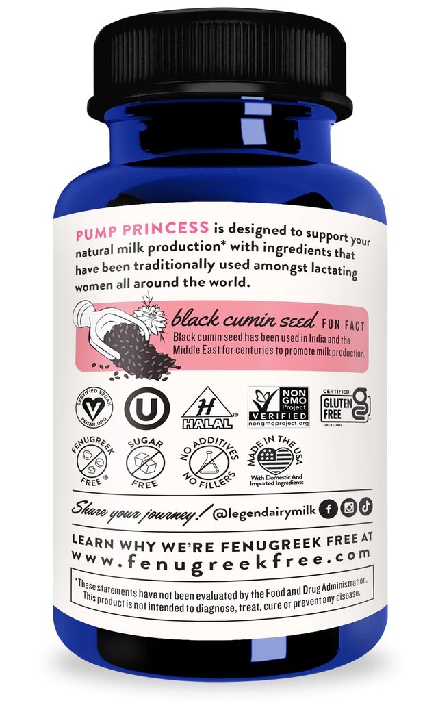 วิตามินบำรุงน้ำนมสำหรับคุณแม่ปั๊มนม Legendairy Milk Pump Princess (180 Capsules)
