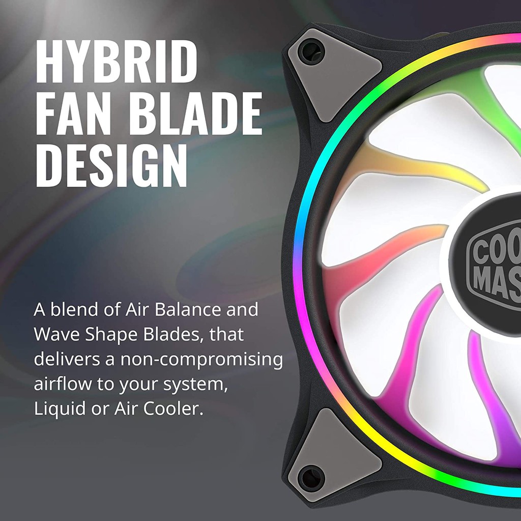 FAN Cooler Master MasterFan MF120 Halo MF120 Halo 2 Duo-Ring ARGB Lighting 120mm #coolermaster