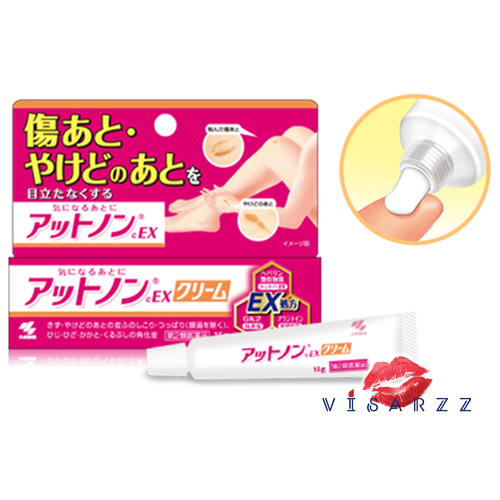 (กล่องชมพูส้ม) Kobayashi Attonon Scar Cream Ex 15g ครีมทารอยแผลเป็นอันดับ 1 ของญี่ปุ่น ดูแลรอยแผลเป็นไม่ว่าจะเกิดจากการผ่าตัด อุบัติเหตุ หรือสิว