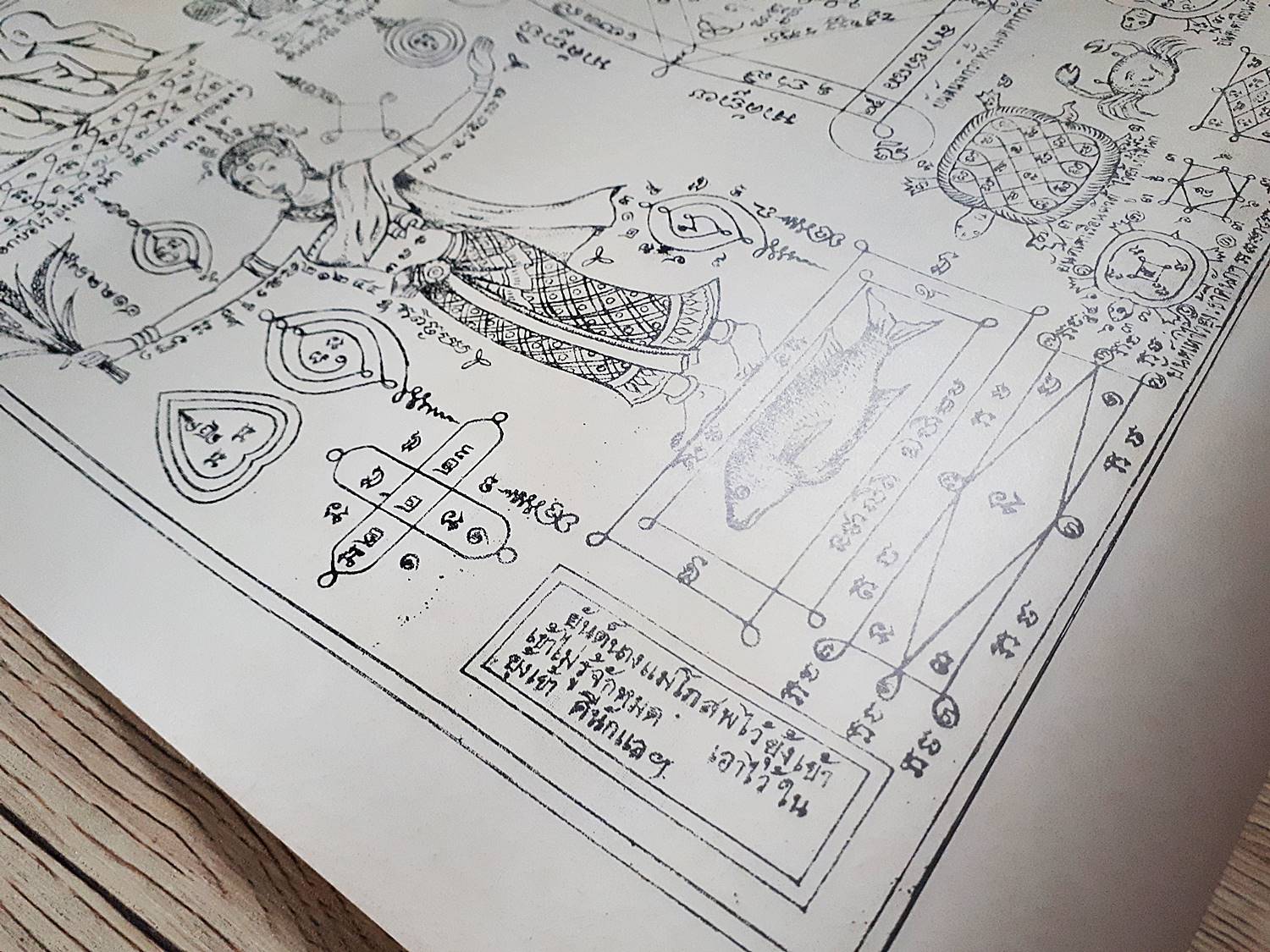 รูปภาพ หลวงปู่ครูบาธรรมชัย ด้านหลัง ยันต์รวม ปี2529 (ก่อนท่านมรณะภาพปี2530) (ขนาด 40-50ซม.) #รับประกันแท้และทัน